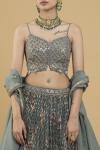 Steel Grey Banarasi Chanderi Lehenga
