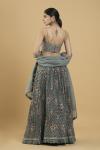 Steel Grey Banarasi Chanderi Lehenga