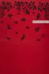Carmine Red Black Polka Dot Organza Saree