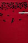 Carmine Red Black Polka Dot Organza Saree