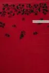 Carmine Red Black Polka Dot Organza Saree