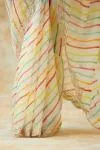 Cream Organza Lehriya Saree