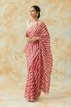 Crimson Organza Lehriya Saree