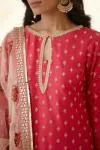 Hot Pink Raw Silk Palazzo Suit