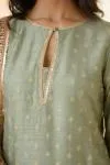 Mint Green Raw Silk Palazzo Suit