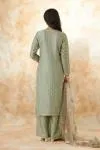 Mint Green Raw Silk Palazzo Suit