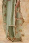 Mint Green Raw Silk Palazzo Suit
