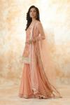 Peach Pink Raw Silk Sharara Suit