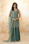 Sage Green Georegette Sharara Suit