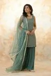 Sage Green Georegette Sharara Suit