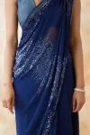 Mid night Blue Georegette Saree