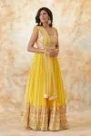 Butter Yellow Georegette Anarkali Suit