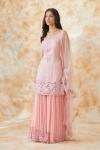 Party Pink Georegette Sharara Suit