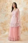 Party Pink Georegette Sharara Suit