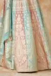 Maya Blue Pink Banarasi Silk Lehenga