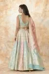 Maya Blue Pink Banarasi Silk Lehenga