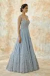 Sky Blue Embroidered Net Gown