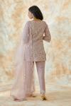 Rose Pink Satin Organza Suit Set