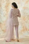 Rose Pink Satin Organza Suit Set