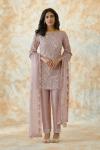 Rose Pink Satin Organza Suit Set