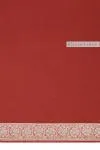 Scarlet Red Floral Silk Saree