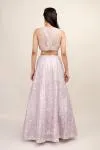 Silver Orchid Raw Silk Lehenga