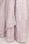 Silver Orchid Raw Silk Lehenga