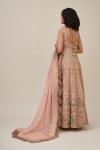 Pastel Peach Crepe Anarkali Suit