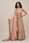 Pastel Peach Crepe Anarkali Suit