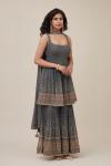 Dove Grey Georegette Sharara Suit