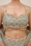 Sage Green Crepe Lehenga