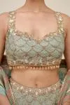 Sage Green Crepe Lehenga