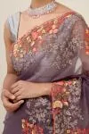 Dark Mauve Blush Organza Saree