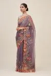 Dark Mauve Blush Organza Saree