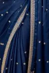 Bedazzled Blue Satin Saree