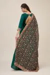 Bottle Green Art Raw Silk Anarkali
