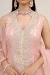 Old Rose Pink Chanderi Suit