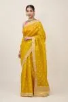 Marigold Yellow Organza Saree