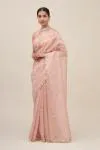 Pastel Pink Organza Saree