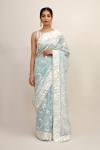 Whismy Blue Organza Saree