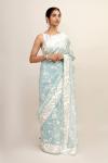 Whismy Blue Organza Saree