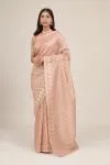 Pastel Peach Organza Saree