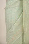 Pastel Light Green Organza Saree