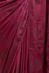 Plum Wine Satin Saree