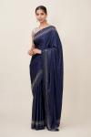 Midnight Blue Satin Saree