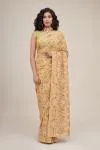 Mocassin Yellow Georgette Saree