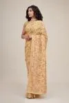 Mocassin Yellow Georgette Saree