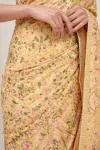 Mocassin Yellow Georgette Saree