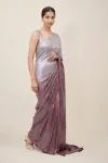Sizzle Ombre White Wine Saree