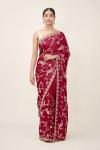 Magenta Satin Saree